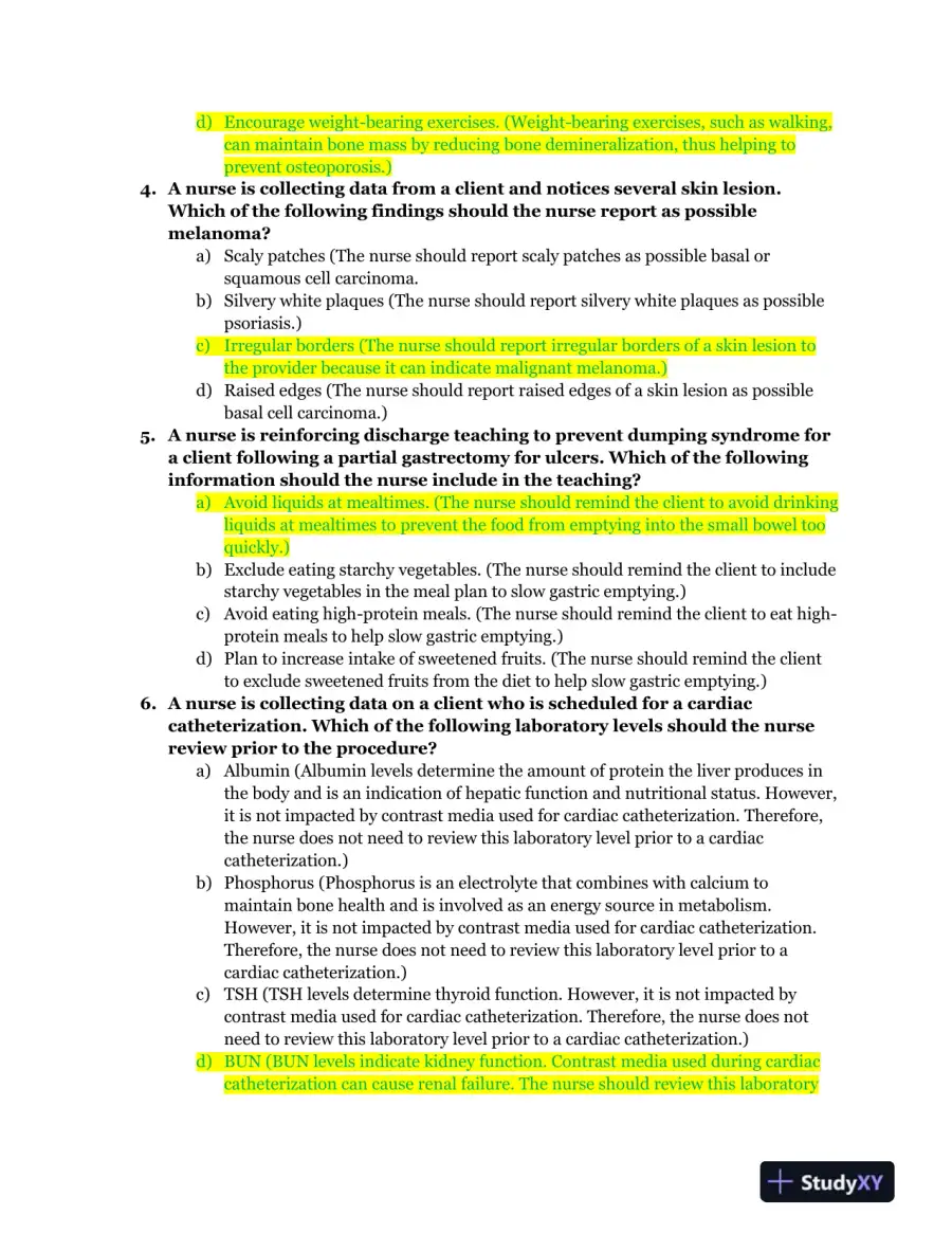 ATI Medical Surgical Nursing Proctored Exam With Answers (90 Solved Questions), page 3