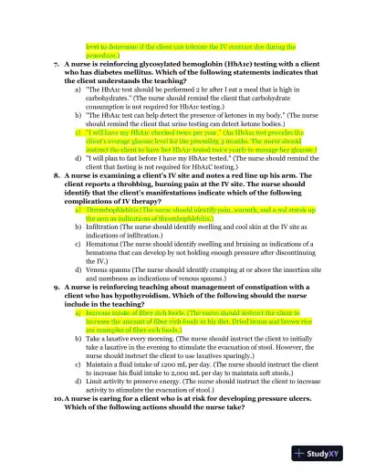 ATI Medical Surgical Nursing Proctored Exam With Answers (90 Solved Questions) - Page 4 preview image