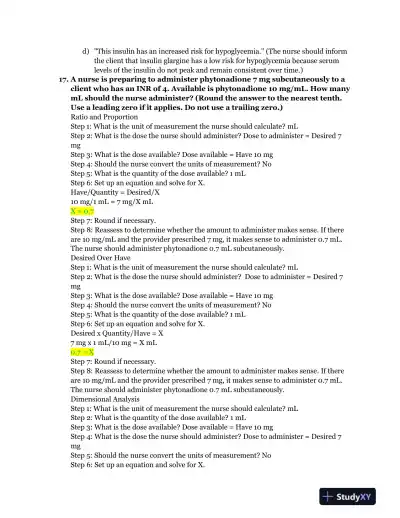 ATI Medical Surgical Nursing Proctored Exam With Answers (90 Solved Questions) - Page 7 preview image