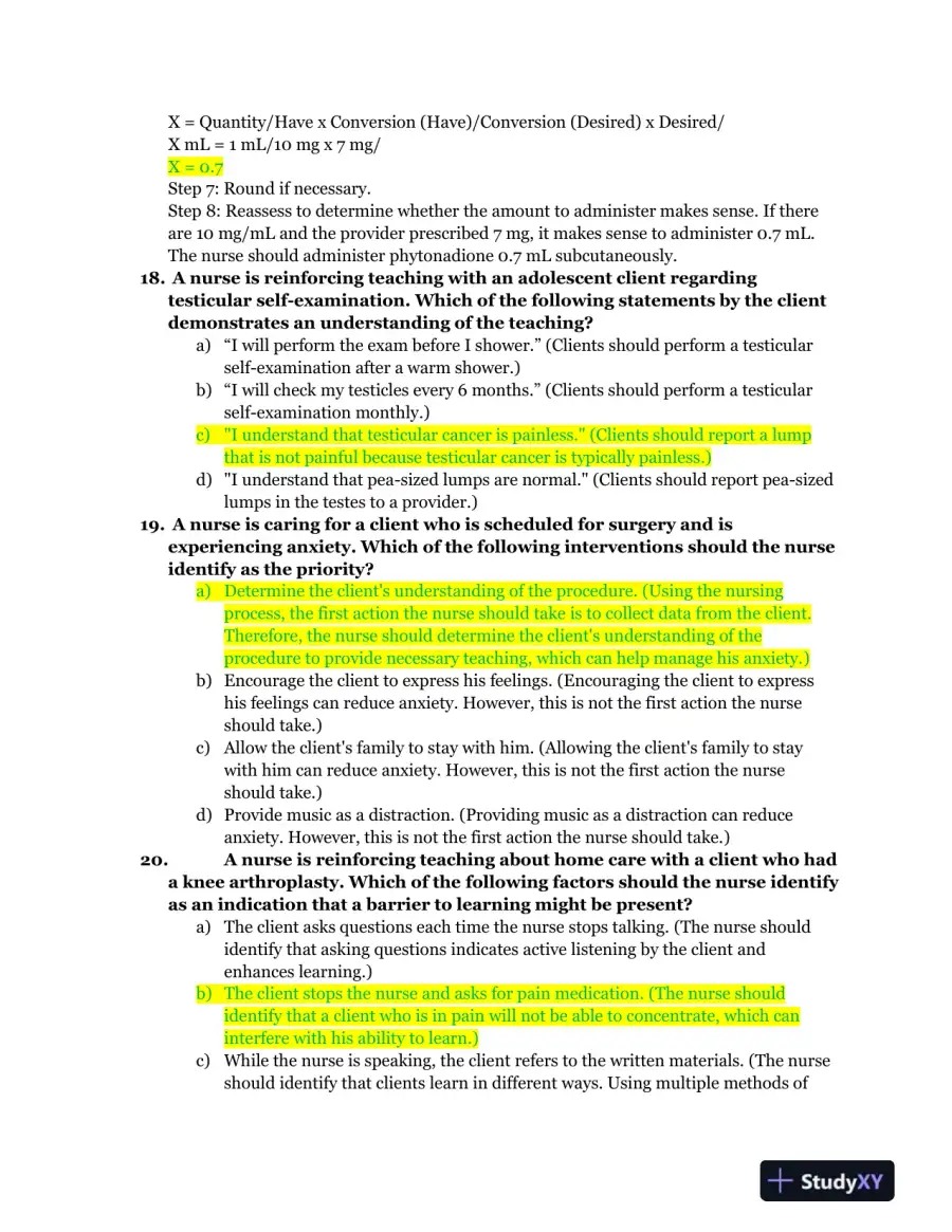 ATI Medical Surgical Nursing Proctored Exam With Answers (90 Solved Questions), page 8