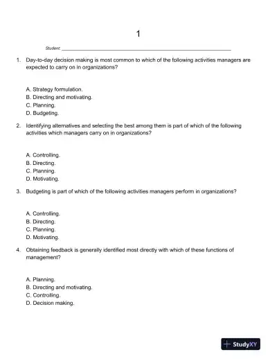 Managerial Accounting Tenth Canadian Edition Test Bank - Page 1 preview image