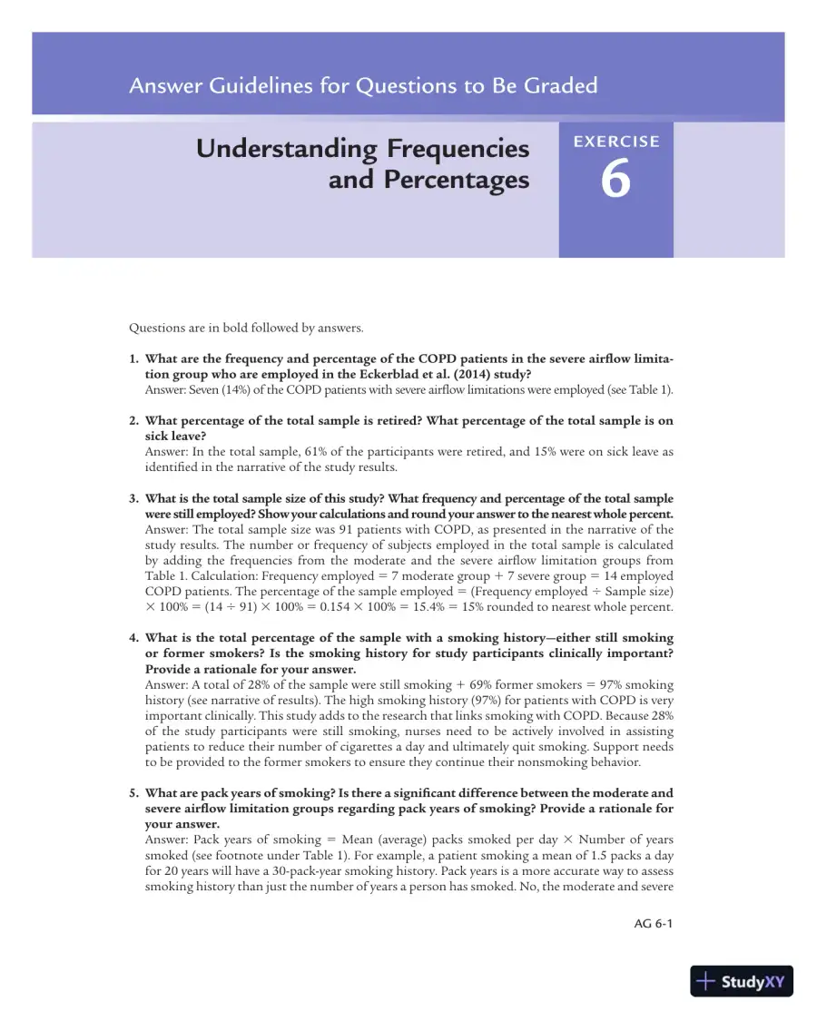Solution Manual For Statistics for Nursing Research: A Workbook for Evidence-Based Practice, 3rd Edition, page 16