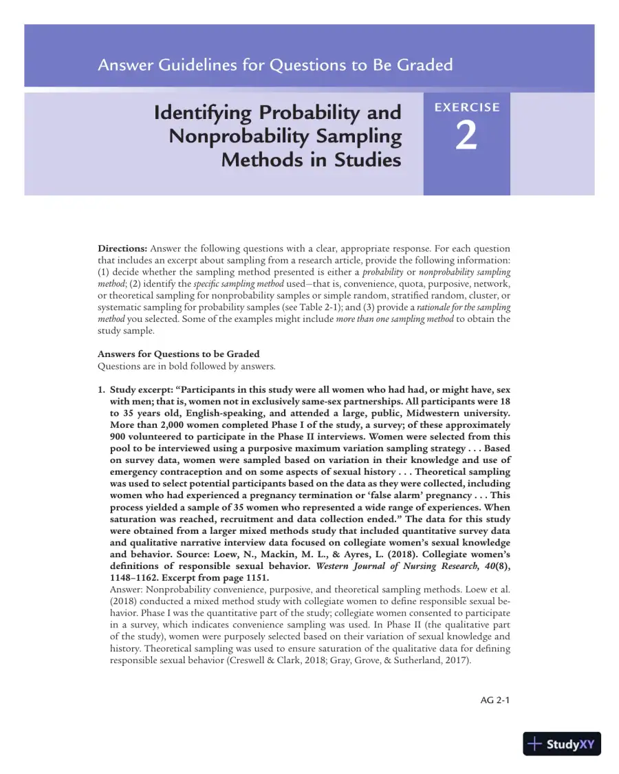 Solution Manual For Statistics for Nursing Research: A Workbook for Evidence-Based Practice, 3rd Edition, page 5