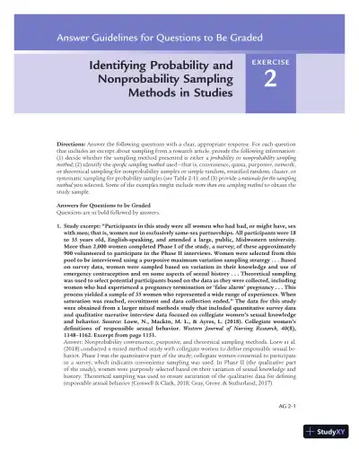Solution Manual For Statistics for Nursing Research: A Workbook for Evidence-Based Practice, 3rd Edition - Page 5 preview image