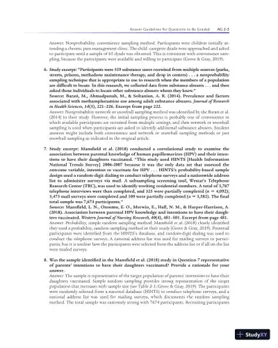 Solution Manual For Statistics for Nursing Research: A Workbook for Evidence-Based Practice, 3rd Edition - Page 7 preview image