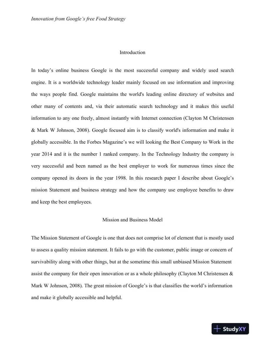 Innovation from Google�s free Food Strategy, page 3