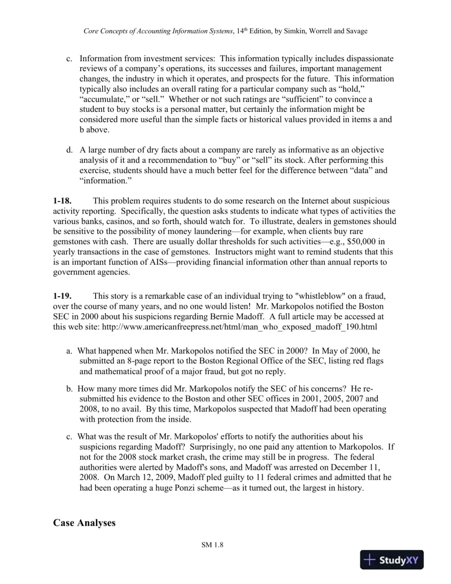 Solution Manual for Core Concepts of Accounting Information Systems, 14th Edition, page 13