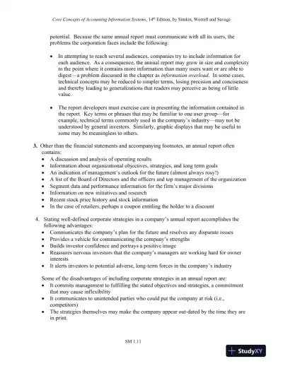 Solution Manual for Core Concepts of Accounting Information Systems, 14th Edition - Page 16 preview image