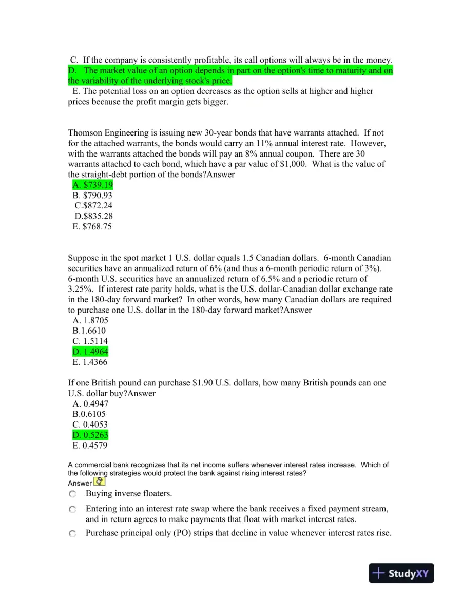 Financial Management and Derivatives: A Problem-Solving Assignment, page 4
