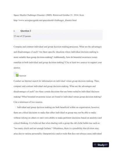 Decision-Making Dynamics: Analyzing Groupthink, Focalism, and Bounded Awareness in Organizational Contexts: Unit II Assessment - Page 4 preview image