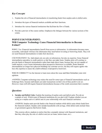 Financial Markets And Institutions, Abridged, 11th Edition Solution Manual - Page 3 preview image