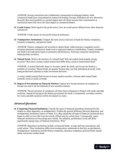 Financial Markets And Institutions, Abridged, 11th Edition Solution Manual - Page 6 preview image