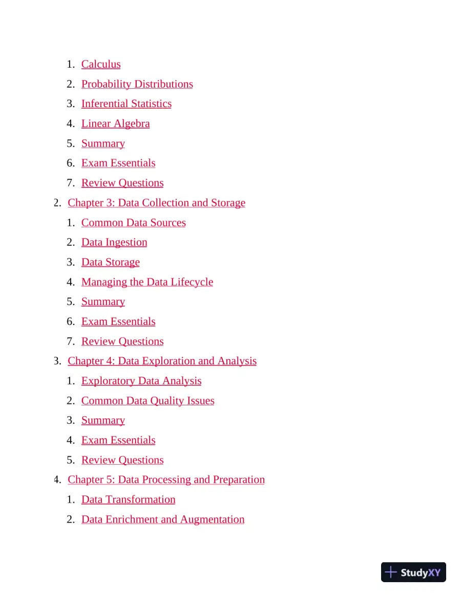 CompTIA DataX Study Guide: Exam DY0-001 (2024), page 4