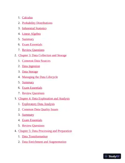 CompTIA DataX Study Guide: Exam DY0-001 (2024) - Page 4 preview image