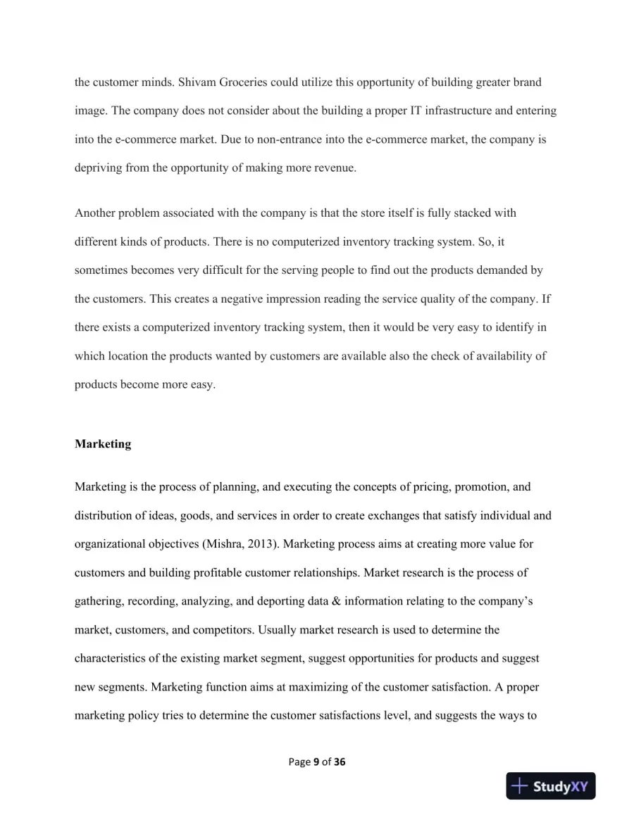 Strategic Analysis and Solutions for Improving Business Operations at Shivam Groceries and Videos, page 10