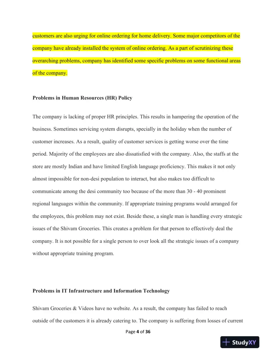 Strategic Analysis and Solutions for Improving Business Operations at Shivam Groceries and Videos, page 5