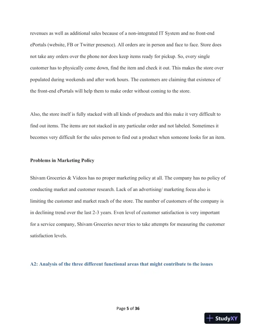 Strategic Analysis and Solutions for Improving Business Operations at Shivam Groceries and Videos, page 6