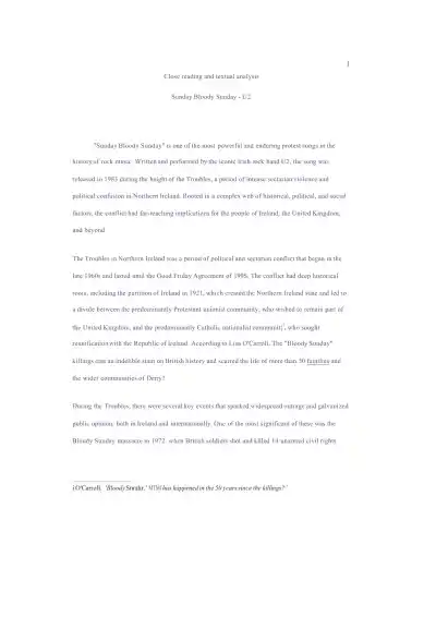 Sunday Bloody Sunday - Page 1 preview image