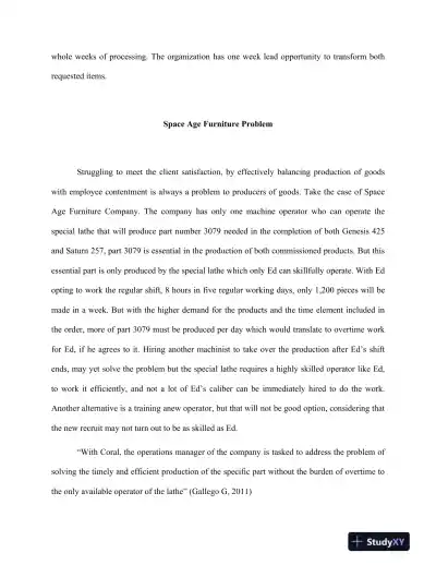 BUS 644 Week 6 Final Paper Space Age Furniture Problem - Page 4 preview image