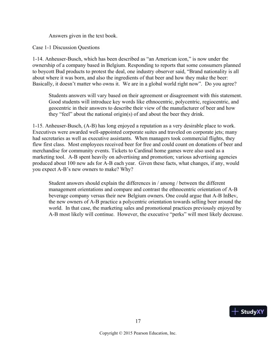 Solution Manual for Global Marketing, 8th Edition, page 18