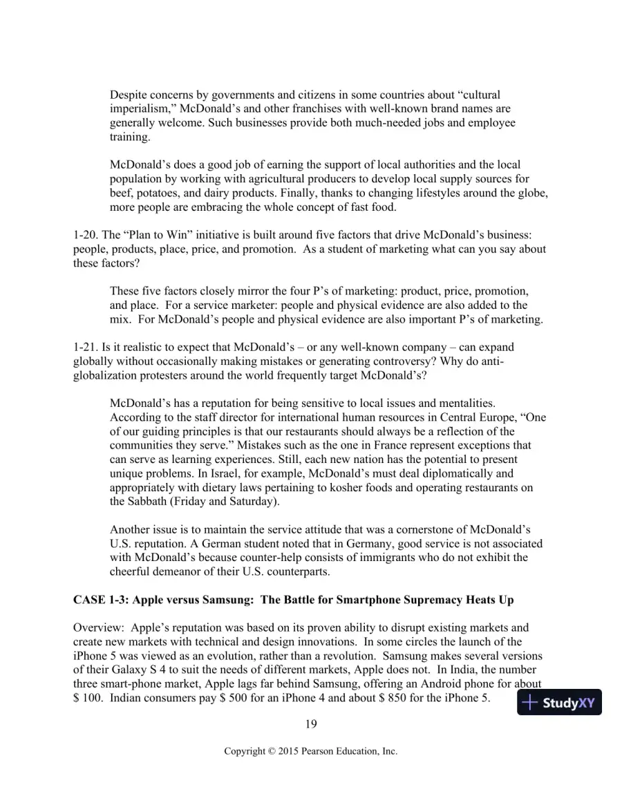 Solution Manual for Global Marketing, 8th Edition, page 20