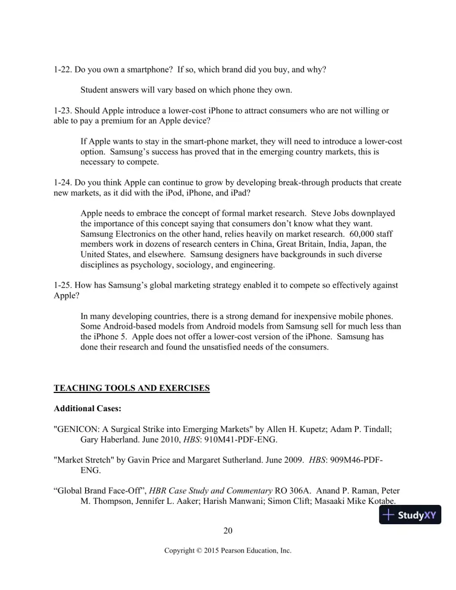 Solution Manual for Global Marketing, 8th Edition, page 21