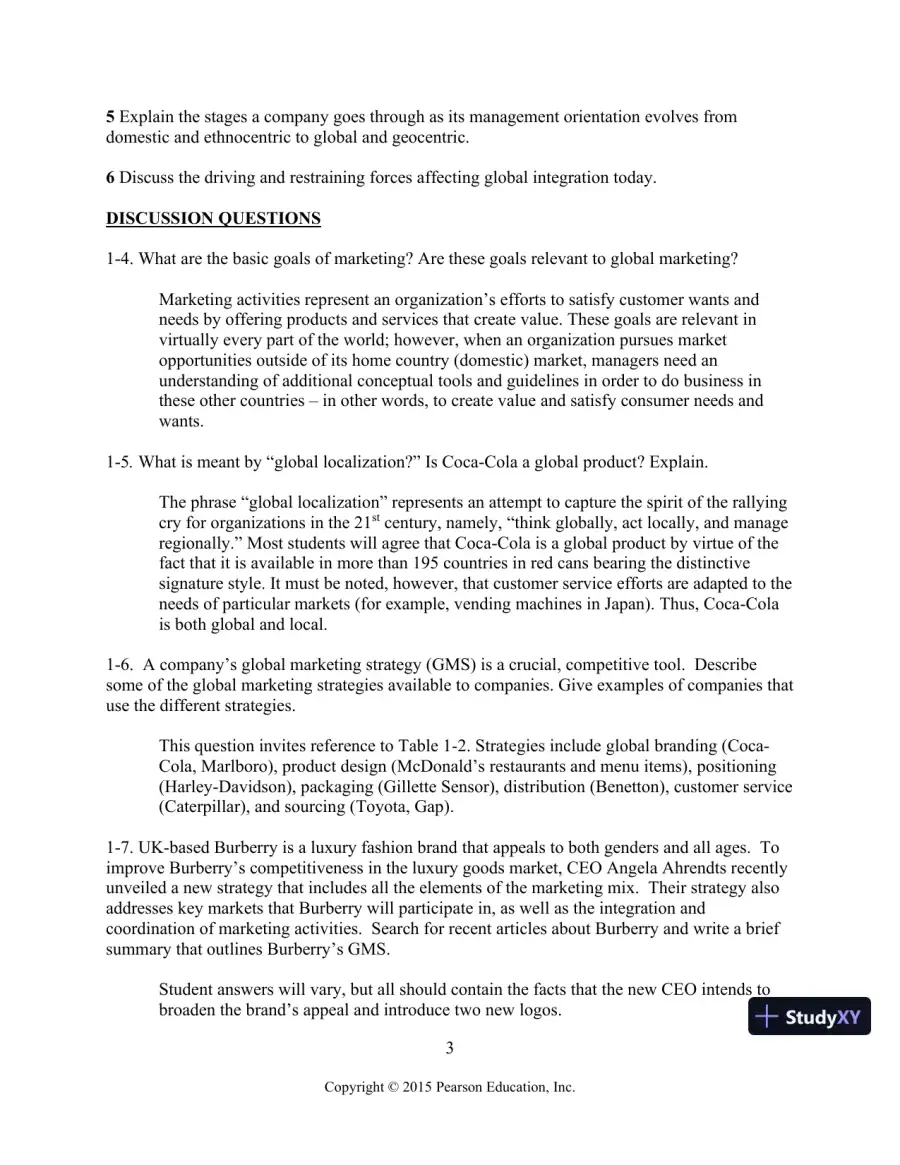 Solution Manual for Global Marketing, 8th Edition, page 4