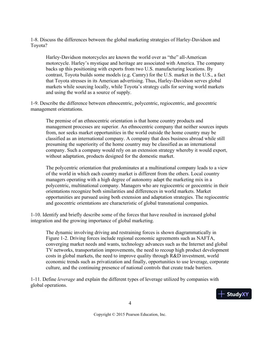 Solution Manual for Global Marketing, 8th Edition, page 5