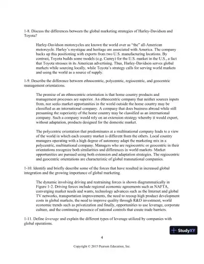 Solution Manual for Global Marketing, 8th Edition - Page 5 preview image