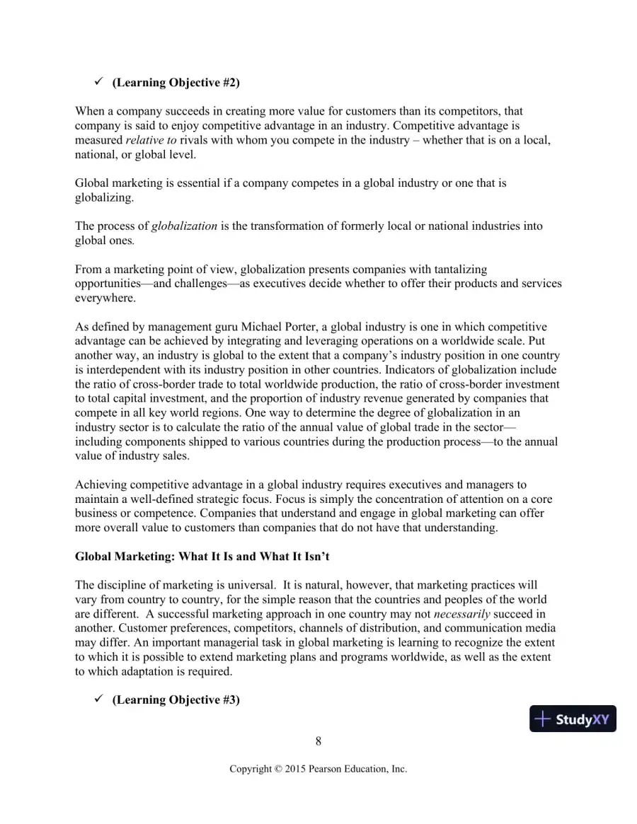 Solution Manual for Global Marketing, 8th Edition, page 9