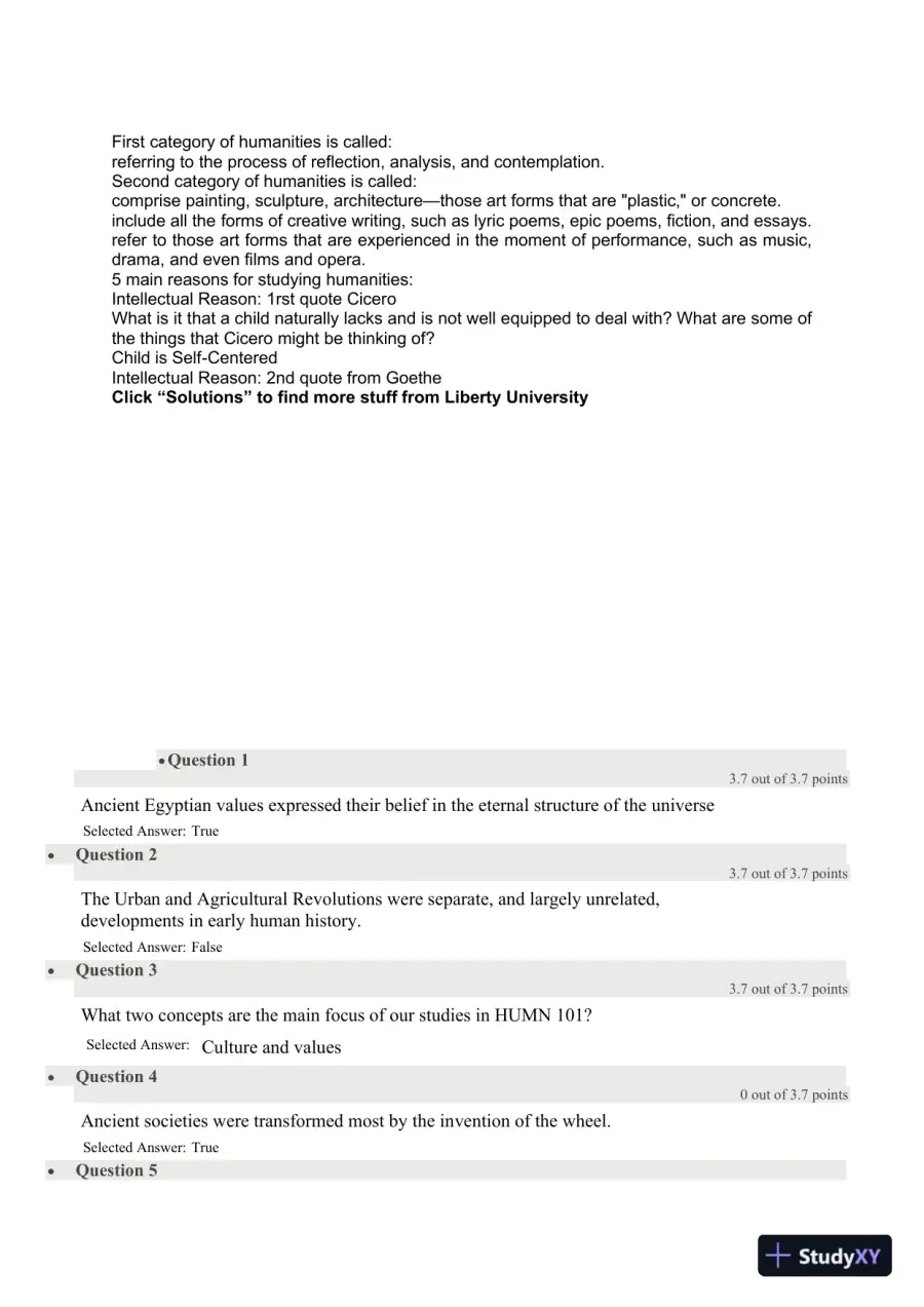 Liberty University CSTU 101 Quiz 1 Complete Solutions Correct Answers Key, page 3
