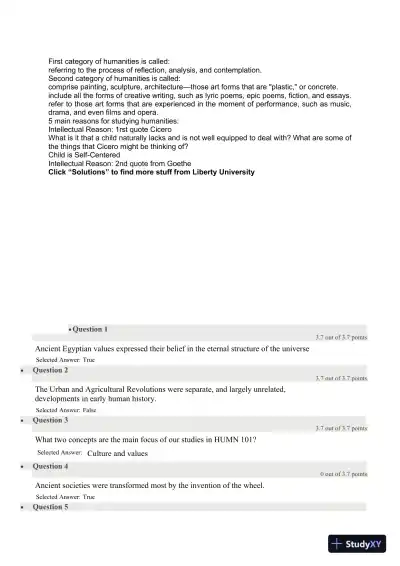 Liberty University CSTU 101 Quiz 1 Complete Solutions Correct Answers Key - Page 3 preview image