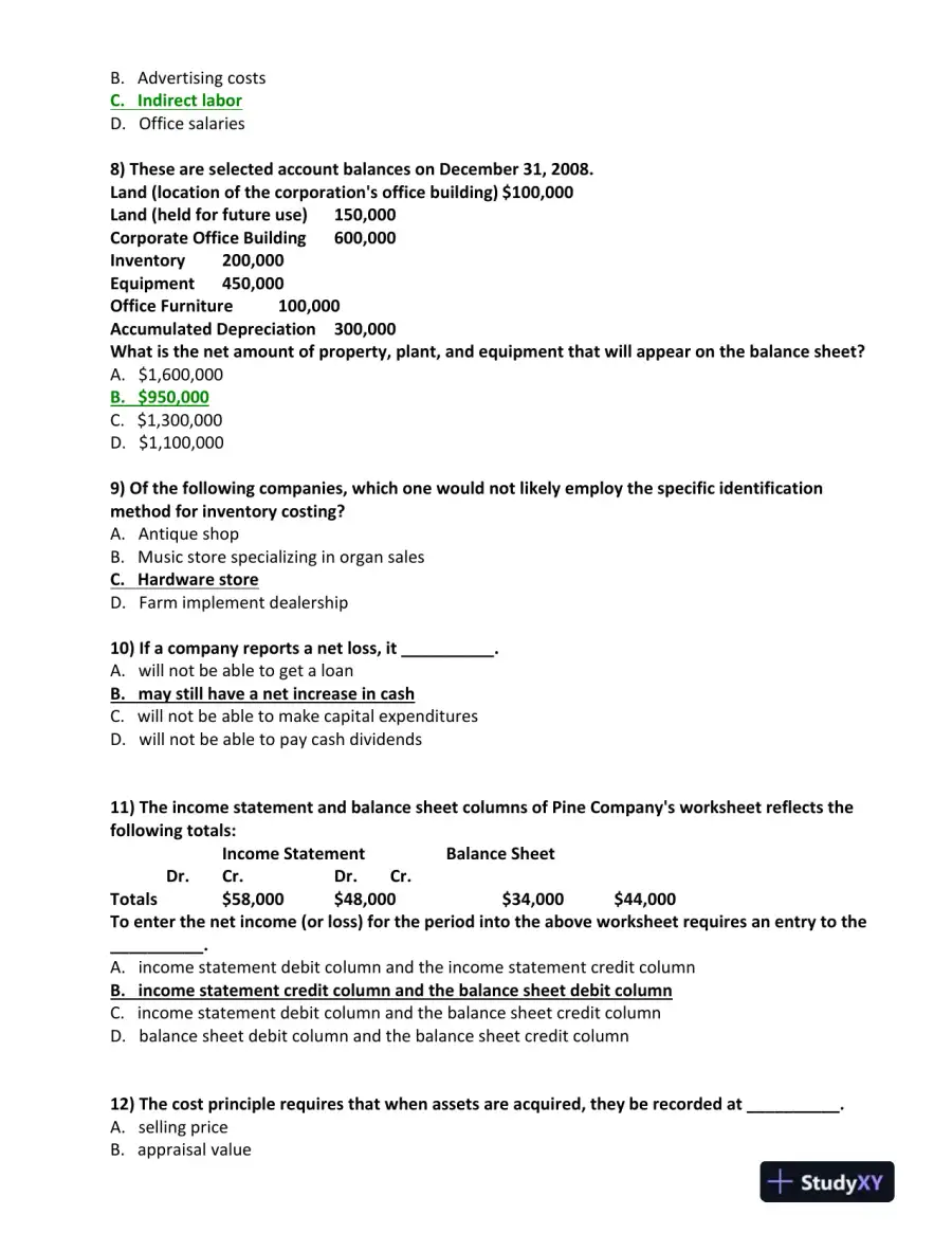 BUS 475 Final Exam Study Guide 2012 � Set 2, page 3