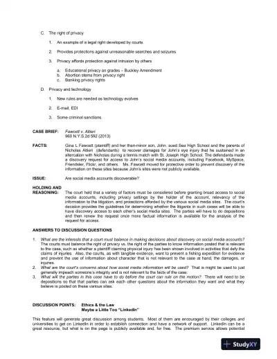 Solution Manual for Business Law: Principles for Today's Commercial Environment, 5th Edition - Page 3 preview image