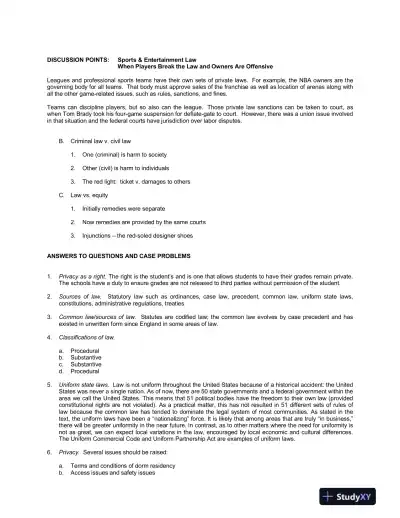 Solution Manual for Business Law: Principles for Today's Commercial Environment, 5th Edition - Page 5 preview image