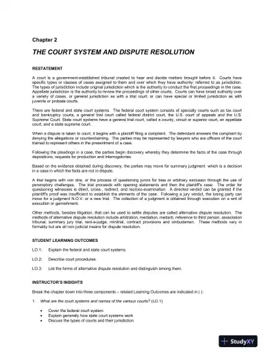 Solution Manual for Business Law: Principles for Today's Commercial Environment, 5th Edition - Page 8 preview image