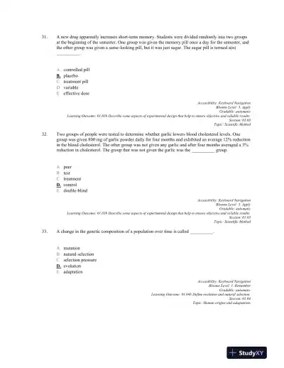 Anatomy and Physiology: The Unity of form and Function 8th Edition, Test Bank - Page 10 preview image