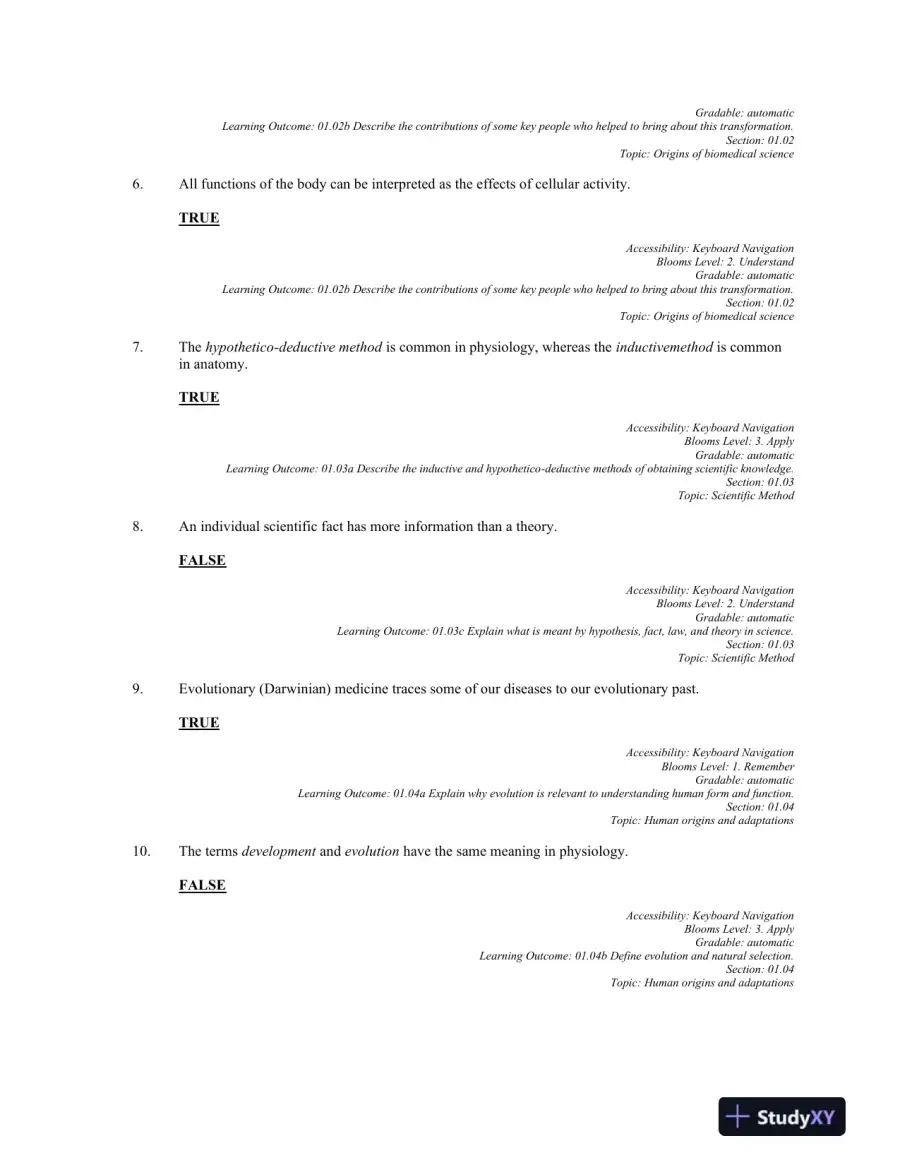 Anatomy and Physiology: The Unity of form and Function 8th Edition, Test Bank, page 3