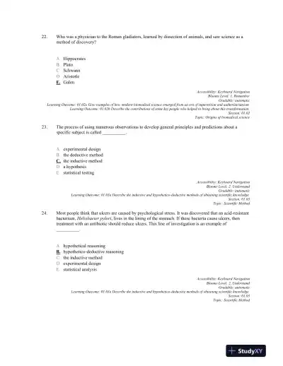 Anatomy and Physiology: The Unity of form and Function 8th Edition, Test Bank - Page 7 preview image