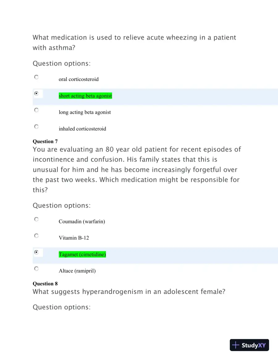 NSG 6020 3p Practice Exam with Answers (75 Solved Questions), page 4