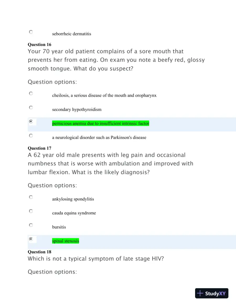 NSG 6020 3p Practice Exam with Answers (75 Solved Questions), page 8