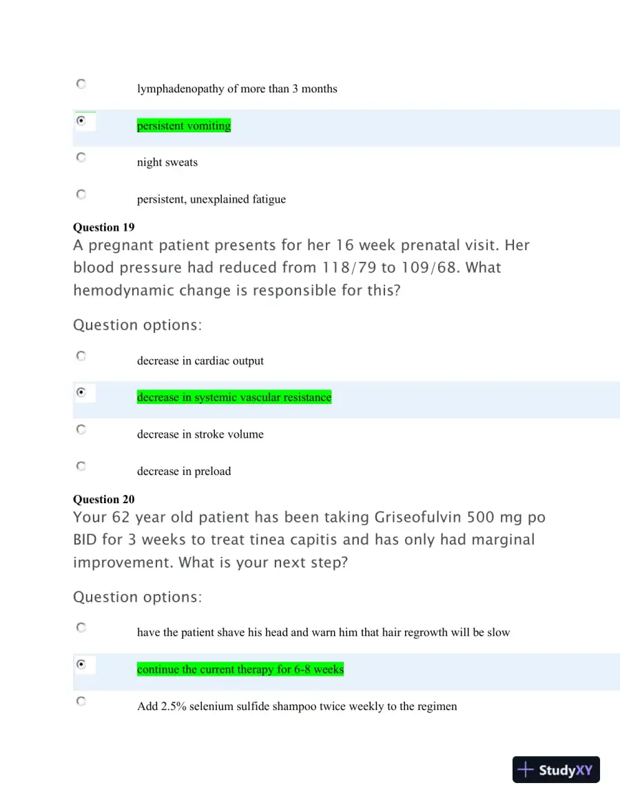 NSG 6020 3p Practice Exam with Answers (75 Solved Questions), page 9