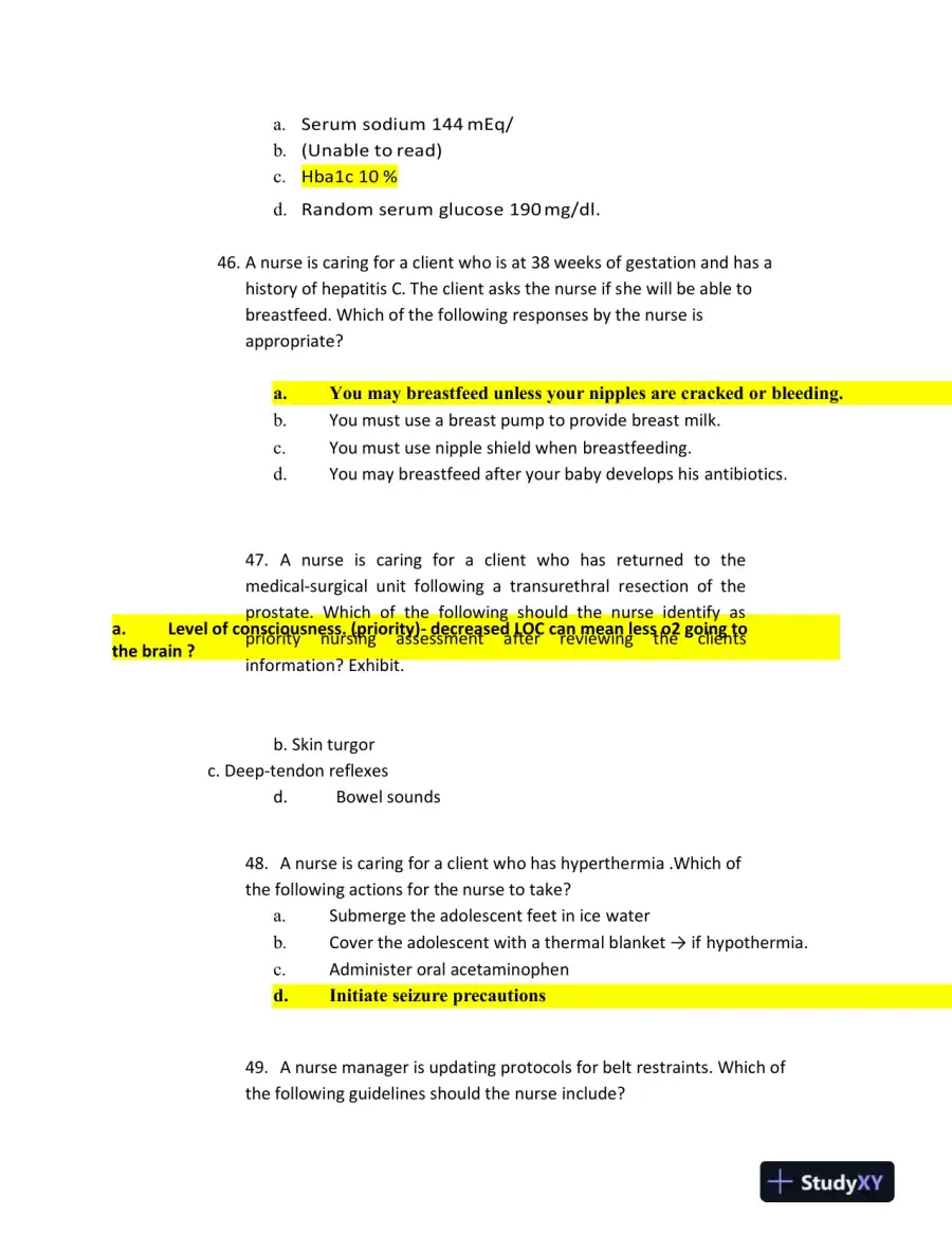 2020 ATI RN Nursing Diagnosis Exit Exam With Answers (181 Solved Questions), page 15