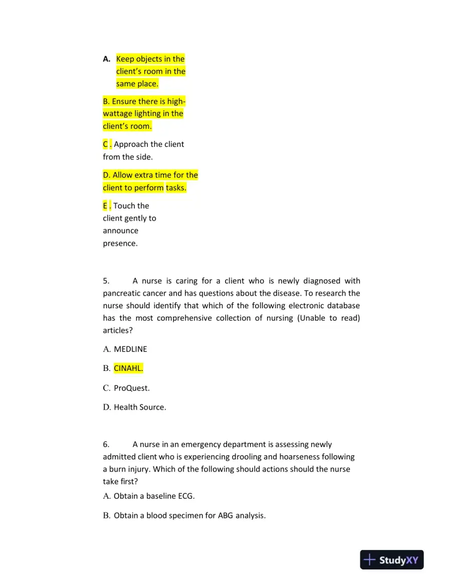 2020 ATI RN Nursing Diagnosis Exit Exam With Answers (181 Solved Questions), page 3