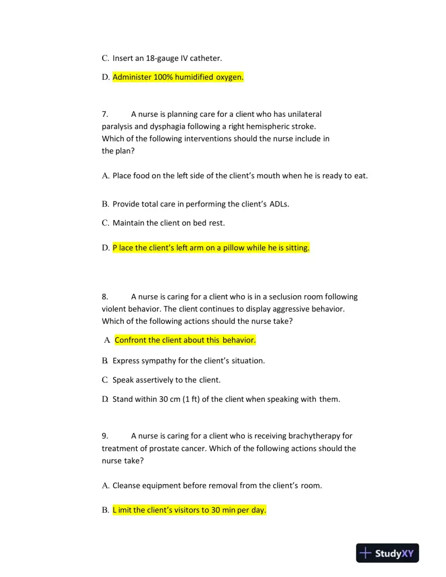 2020 ATI RN Nursing Diagnosis Exit Exam With Answers (181 Solved Questions), page 4
