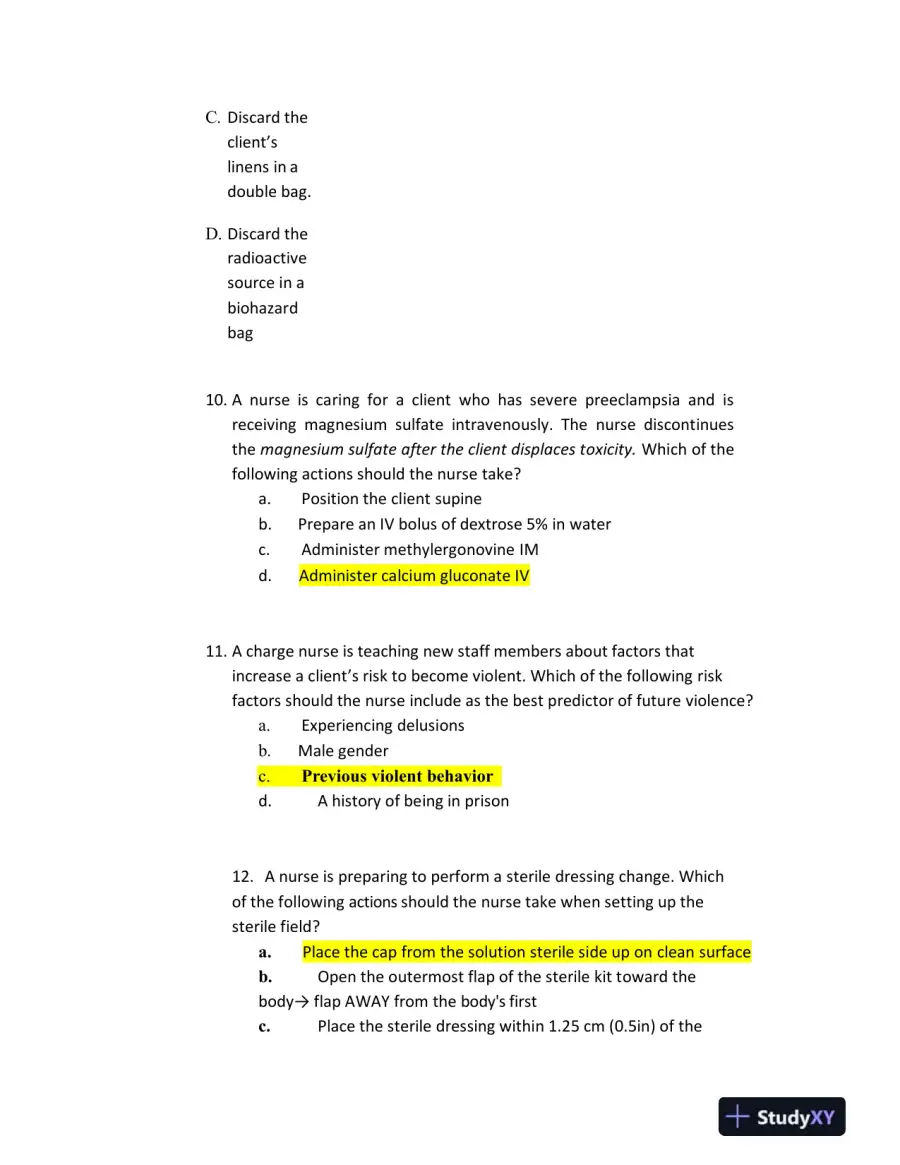 2020 ATI RN Nursing Diagnosis Exit Exam With Answers (181 Solved Questions), page 5