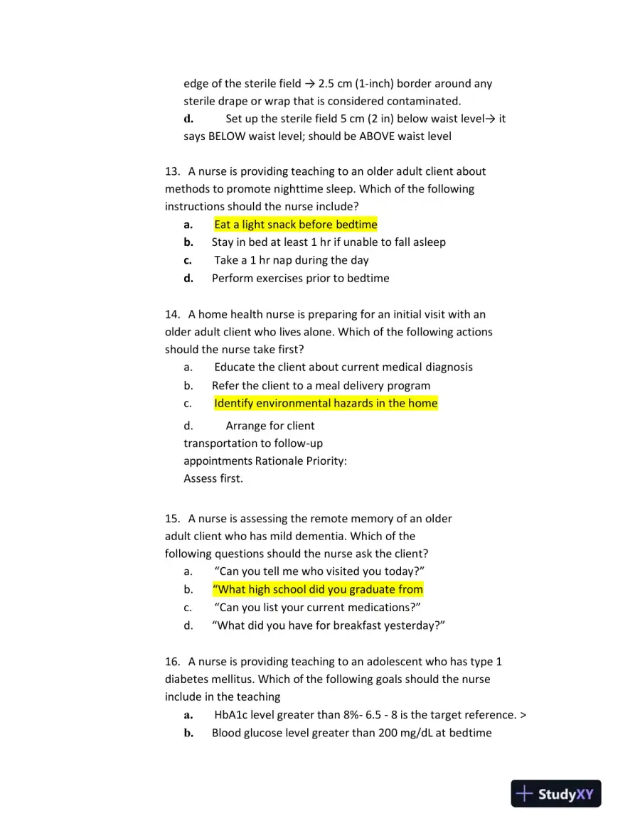 2020 ATI RN Nursing Diagnosis Exit Exam With Answers (181 Solved Questions), page 6