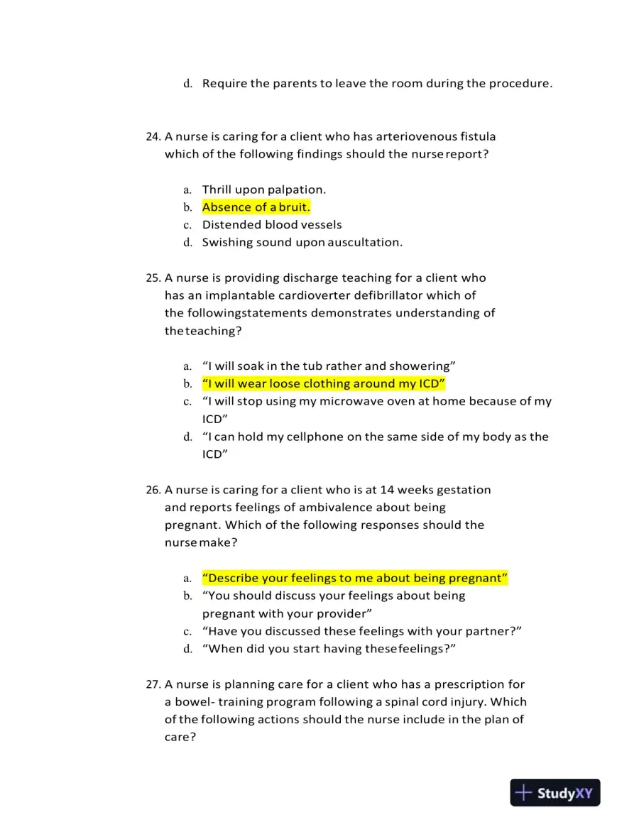 2020 ATI RN Nursing Diagnosis Exit Exam With Answers (181 Solved Questions), page 9
