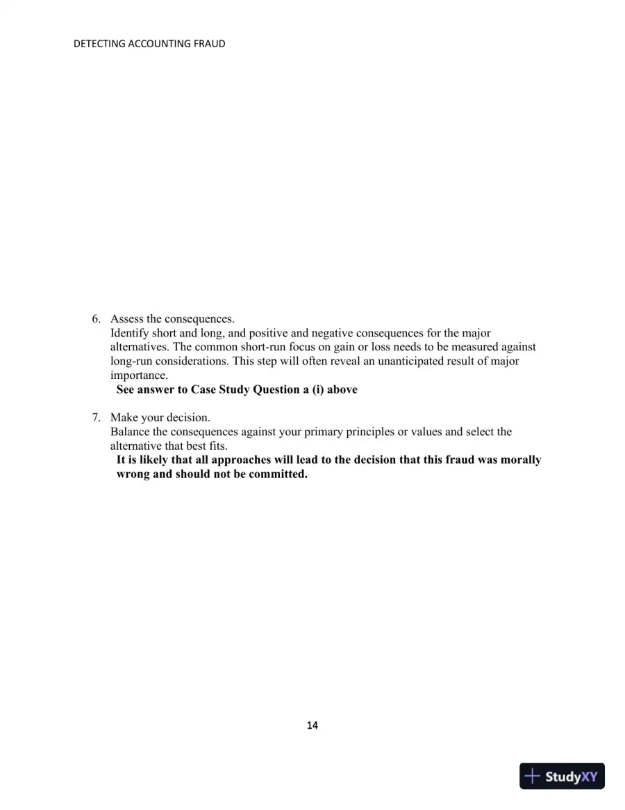 Solution Manual for Detecting Accounting Fraud: Analysis and Ethics, page 18