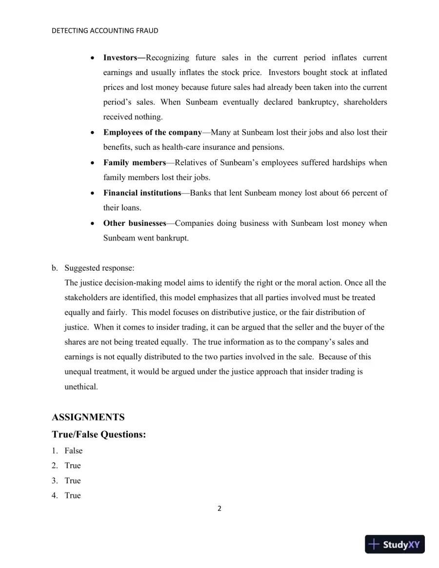Solution Manual for Detecting Accounting Fraud: Analysis and Ethics, page 20